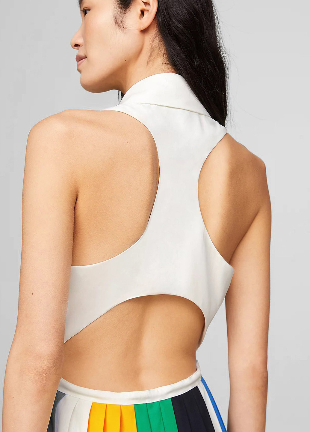 Белое кэжуал платье плиссированное Tommy Hilfiger в полоску