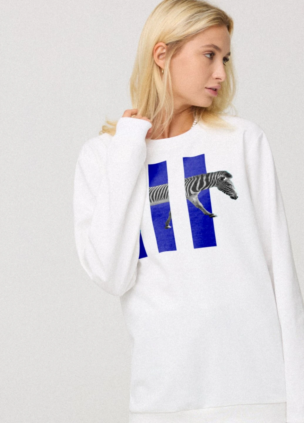 Білий свитшот женский oversize /no flis/ YAPPI (254658731)