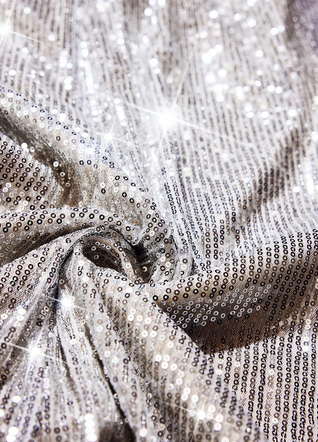 Серебряное вечернее, праздничный платье платье-комбинация SHEIN однотонное