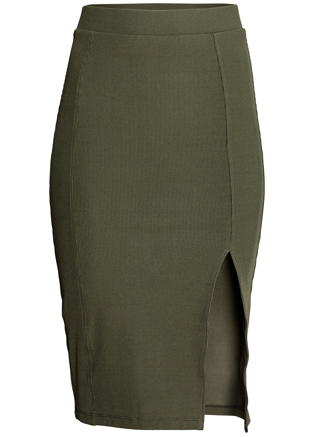 Темно-зеленая кэжуал однотонная юбка H&M