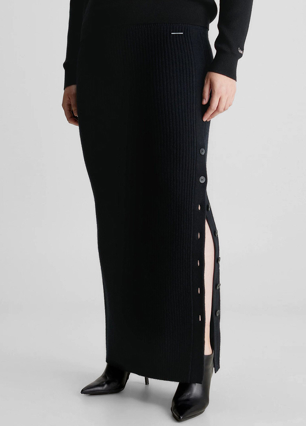 Черная кэжуал однотонная юбка Calvin Klein карандаш