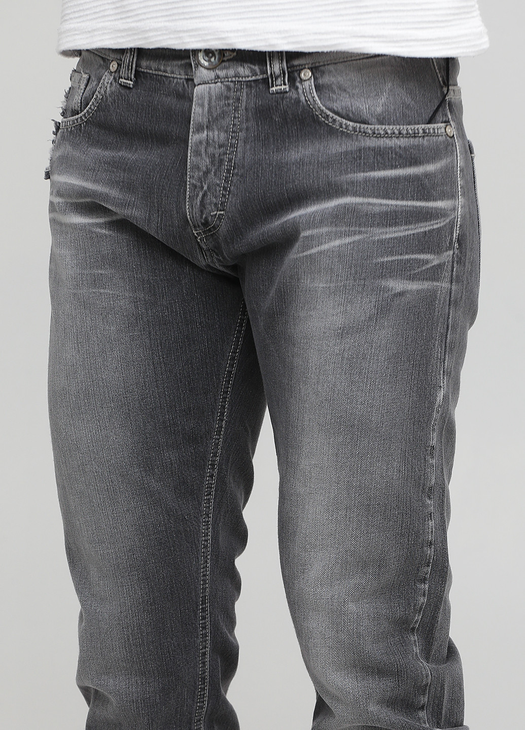 Серые демисезонные прямые джинсы Moscanueva