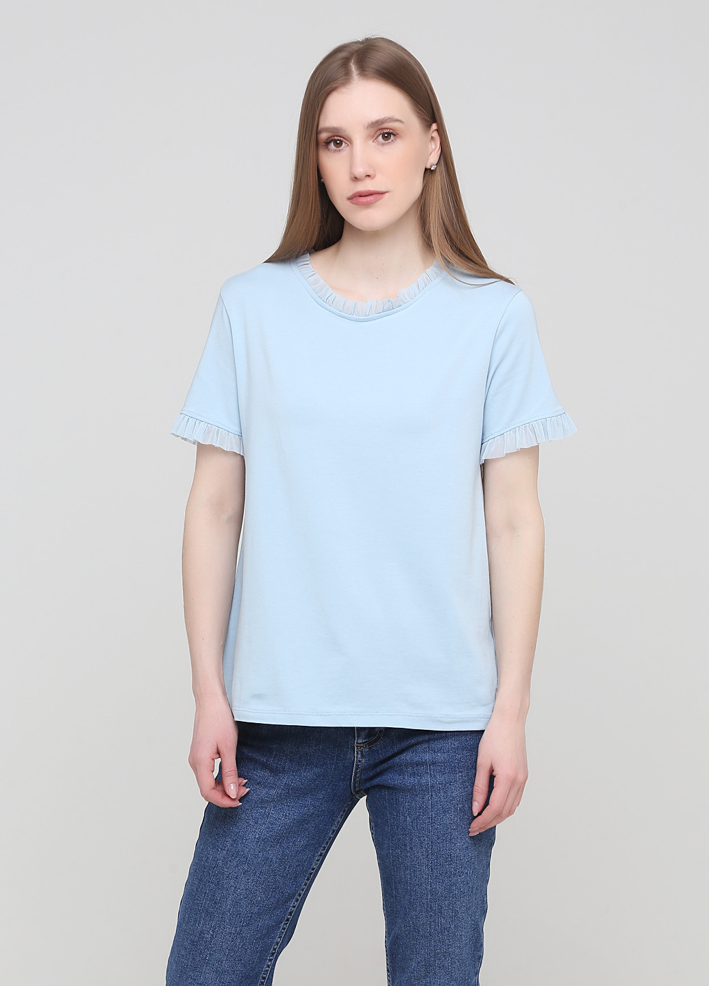 Блакитна літня футболка Lumina
