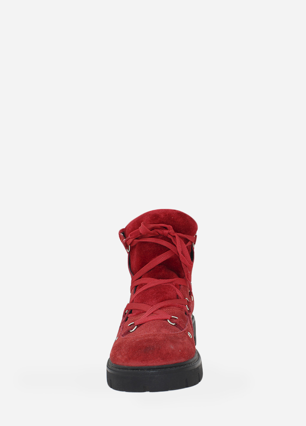 Осенние ботинки rdt138-11 красный Daragani из натуральной замши