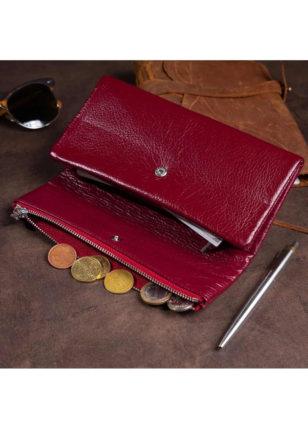 Жіночий шкіряний гаманець-клатч 18,5х9,8х2 см st leather (229461063)