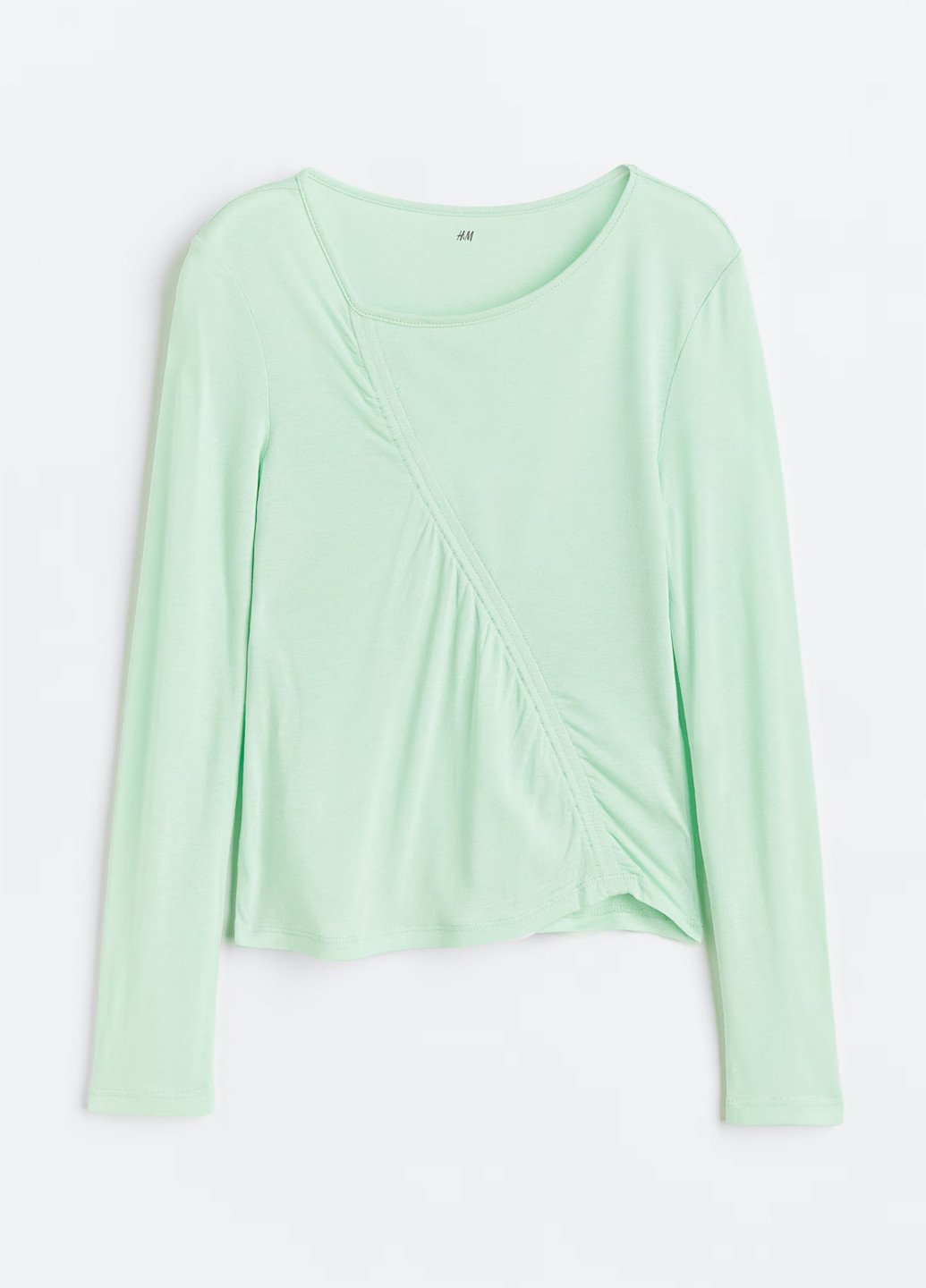 Мятный демисезонный кэжуал лонгслив H&M однотонный