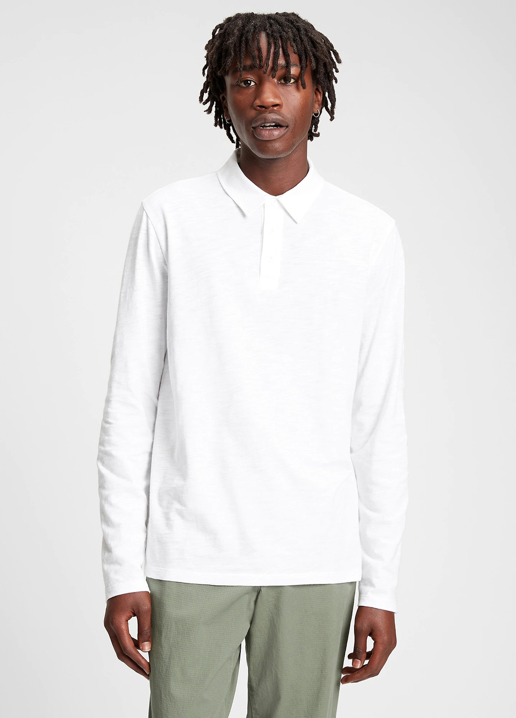 Белая футболка-поло для мужчин Gap однотонная