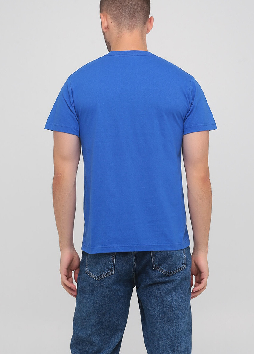 Синяя футболка мужская безшовная с круглым воротником Stedman
