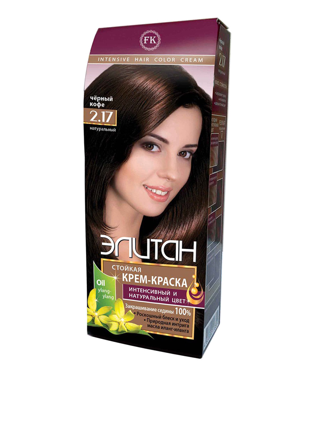 2.17, крем-фарба Intensive Hair Color Cream (чорна кава), 115 мл Элитан (76060543)
