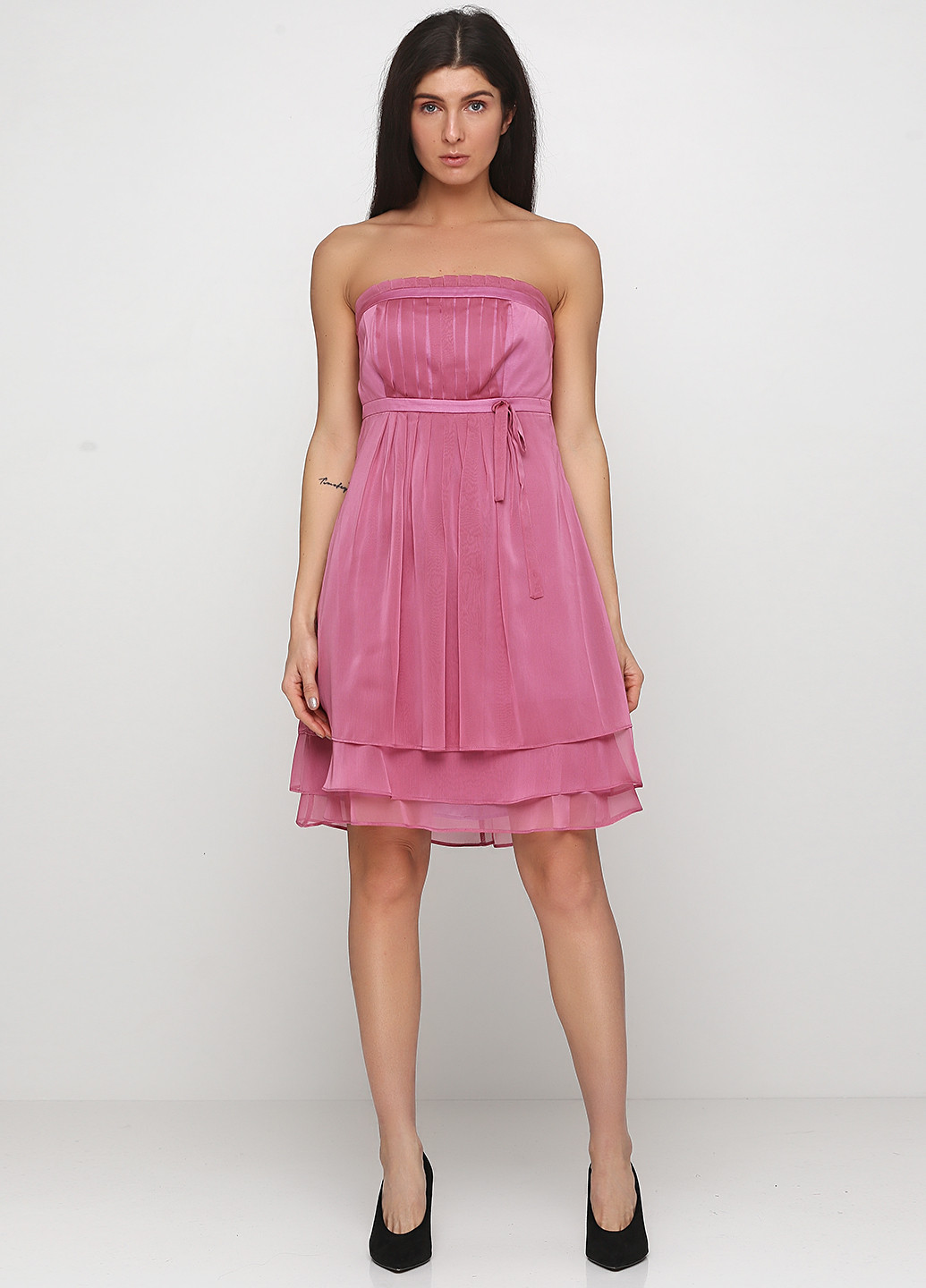 Розовое коктейльное платье Heine однотонное