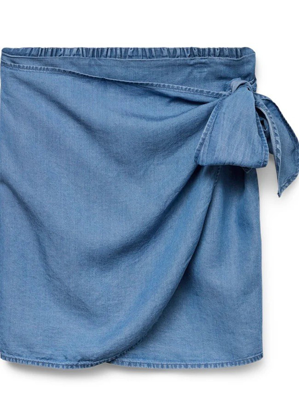 Голубая джинсовая, кэжуал однотонная юбка Vero Moda на запах
