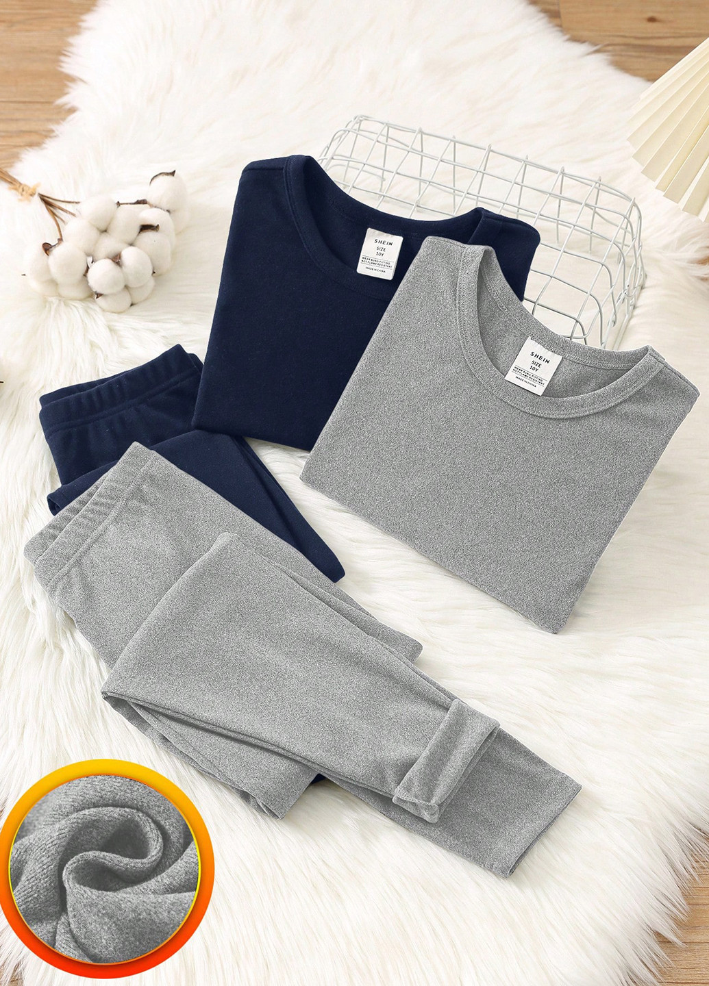 Комбінована зимня піжама (кофта, штани) SHEIN