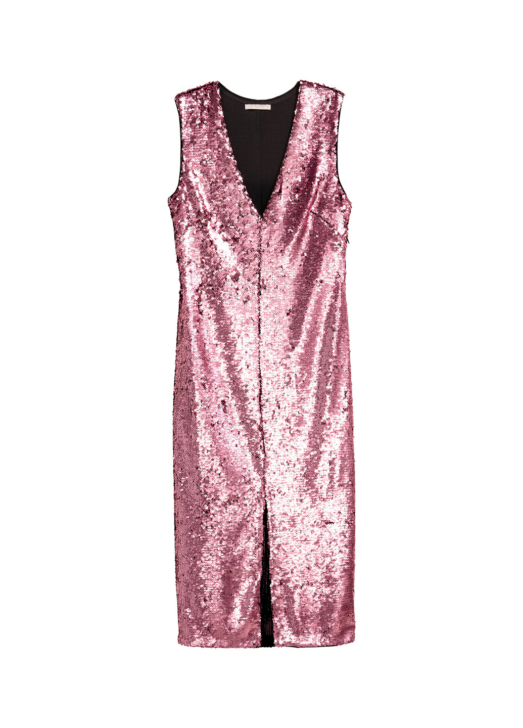 Темно-рожева коктейльна сукня H&M однотонна