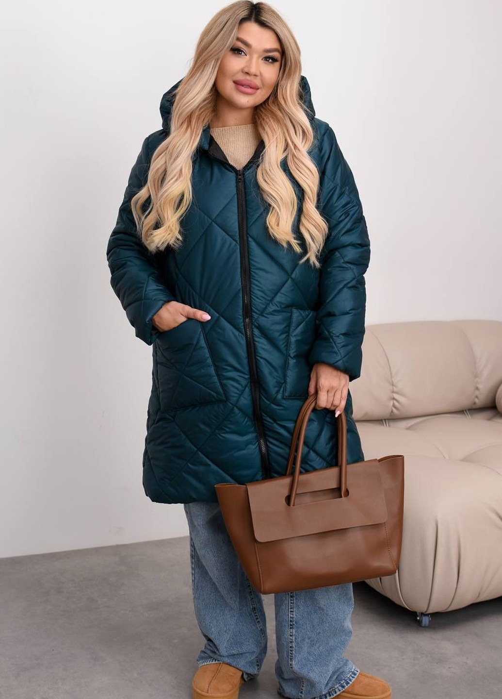 Темно-зелена демісезонна куртка куртка-пальто Fashion