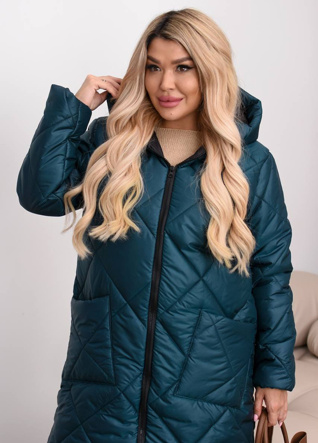 Темно-зелена демісезонна куртка куртка-пальто Fashion