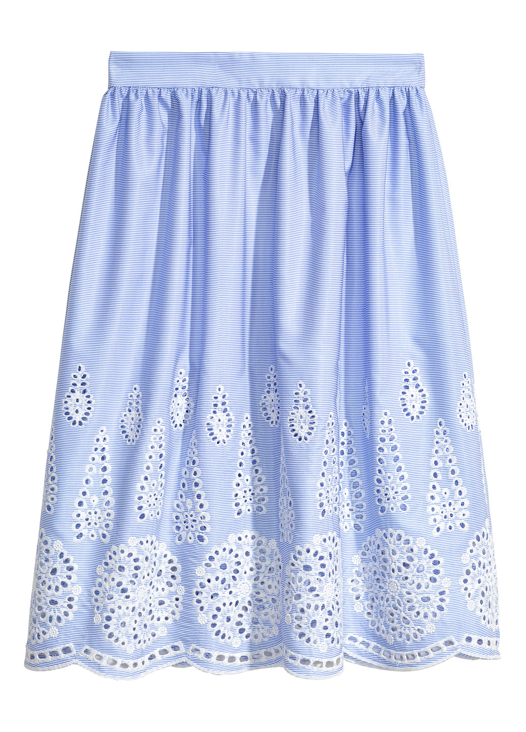 Голубая кэжуал однотонная юбка H&M миди