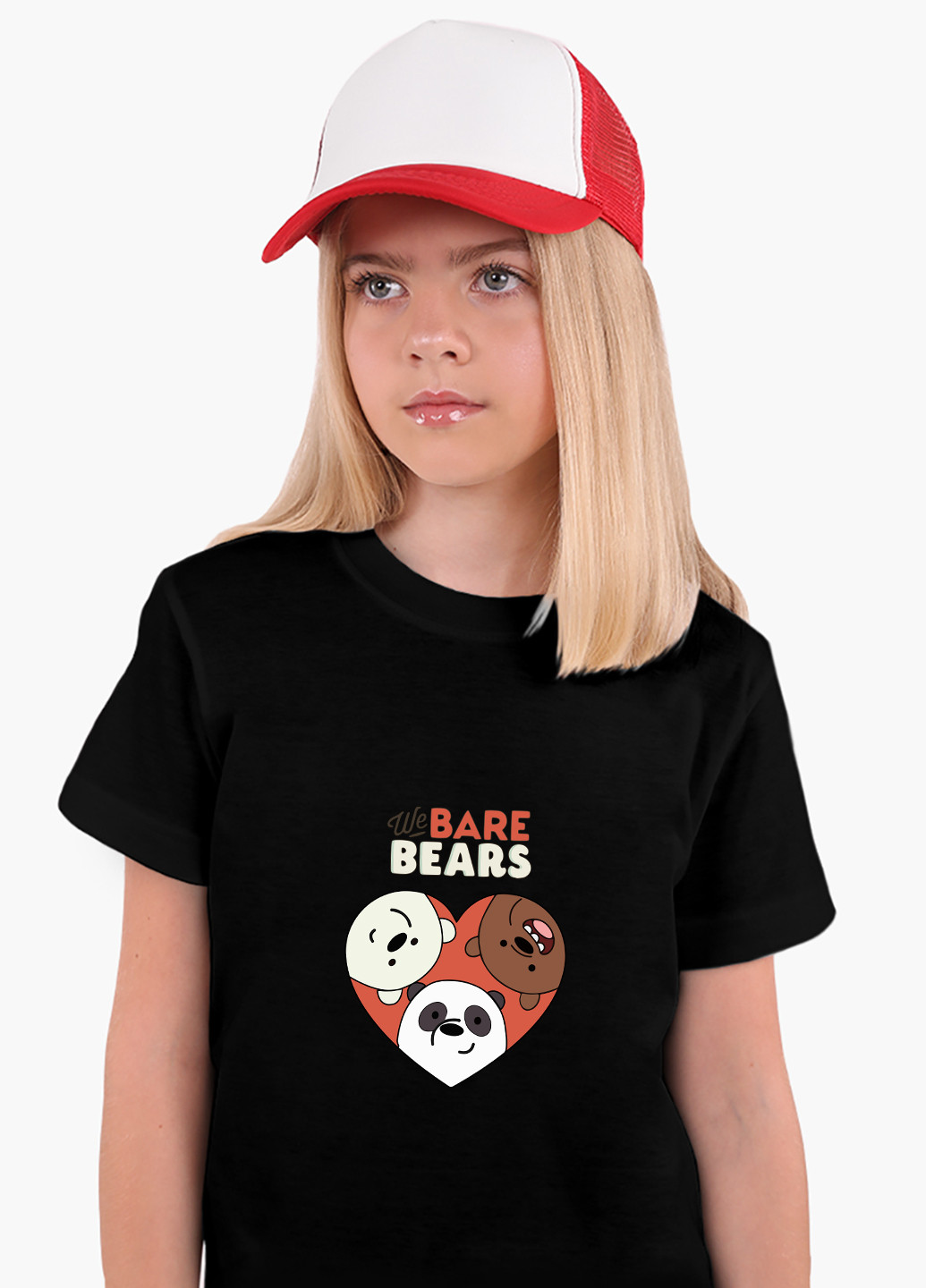 Черная демисезонная футболка детская вся правда о медведях (we bare bears)(9224-2669) MobiPrint