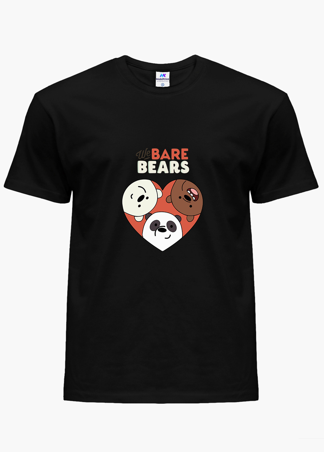 Черная демисезонная футболка детская вся правда о медведях (we bare bears)(9224-2669) MobiPrint