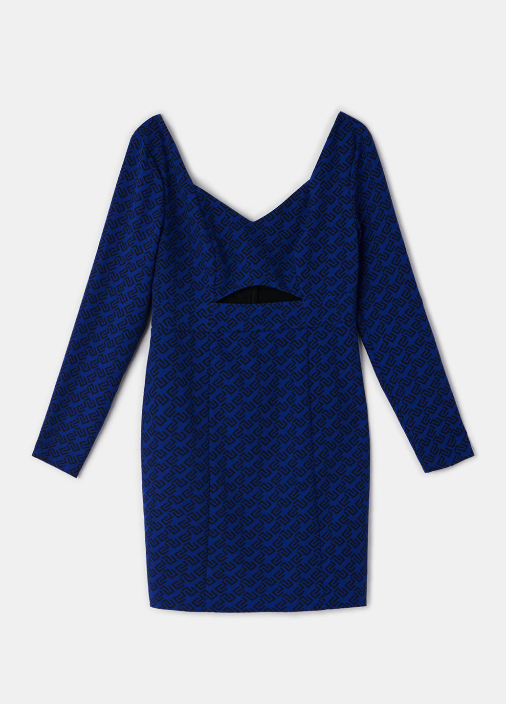 Синее кэжуал платье Mohito с геометрическим узором