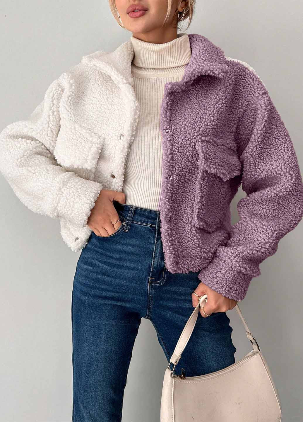 Комбинированная демисезонная куртка куртка-пиджак SHEIN