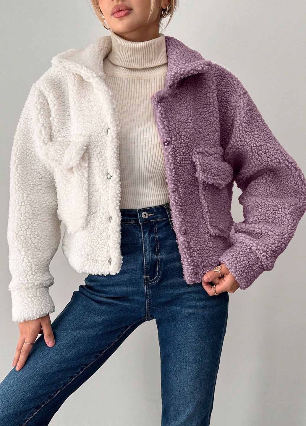 Комбинированная демисезонная куртка куртка-пиджак SHEIN