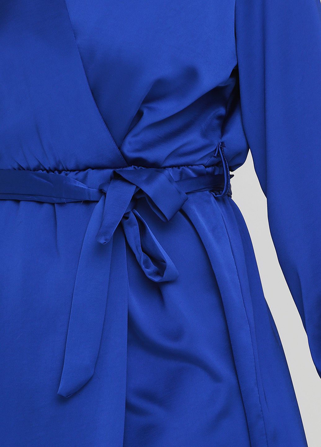 Синя коктейльна сукня на запах Lumina однотонна