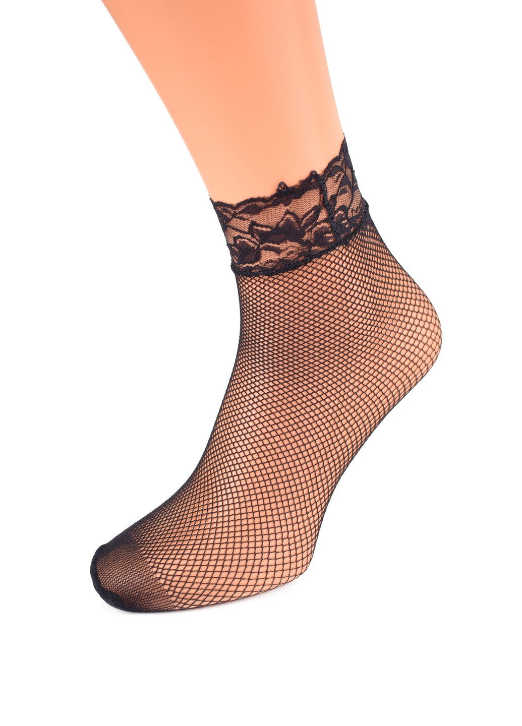 Капроновые носки в сеточку (2 пары) Fashion однотонные чёрные повседневные