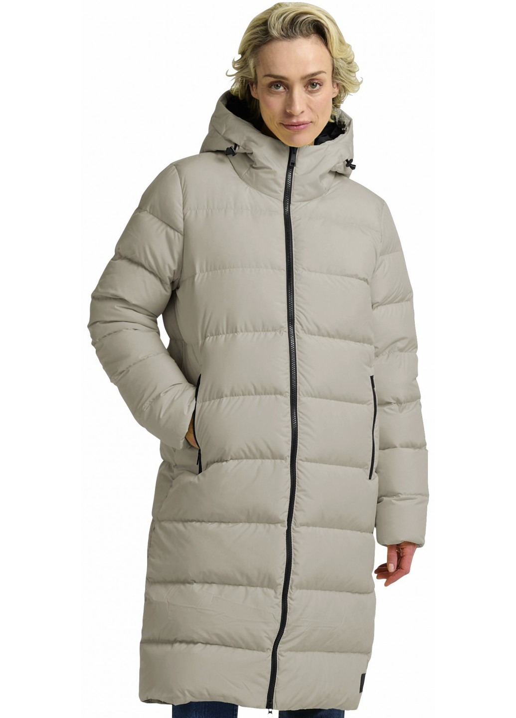 Светло-бежевый зимний Пуховик Jack Wolfskin