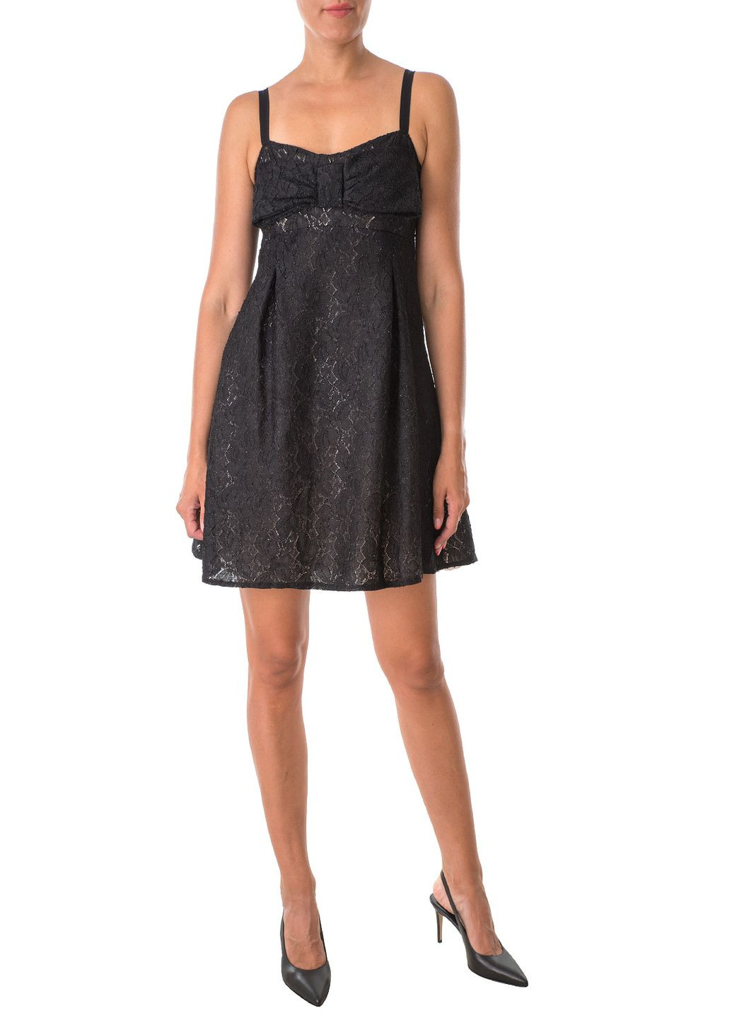 Черное вечернее платье Miss Miss однотонное