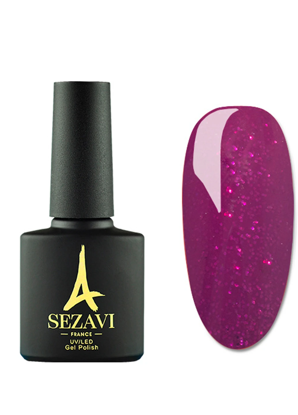 ГЕЛЬ-ЛАК ROSE №RS240 (темно-розовый с микроблестками), 8мл SEZAVI (215312774)
