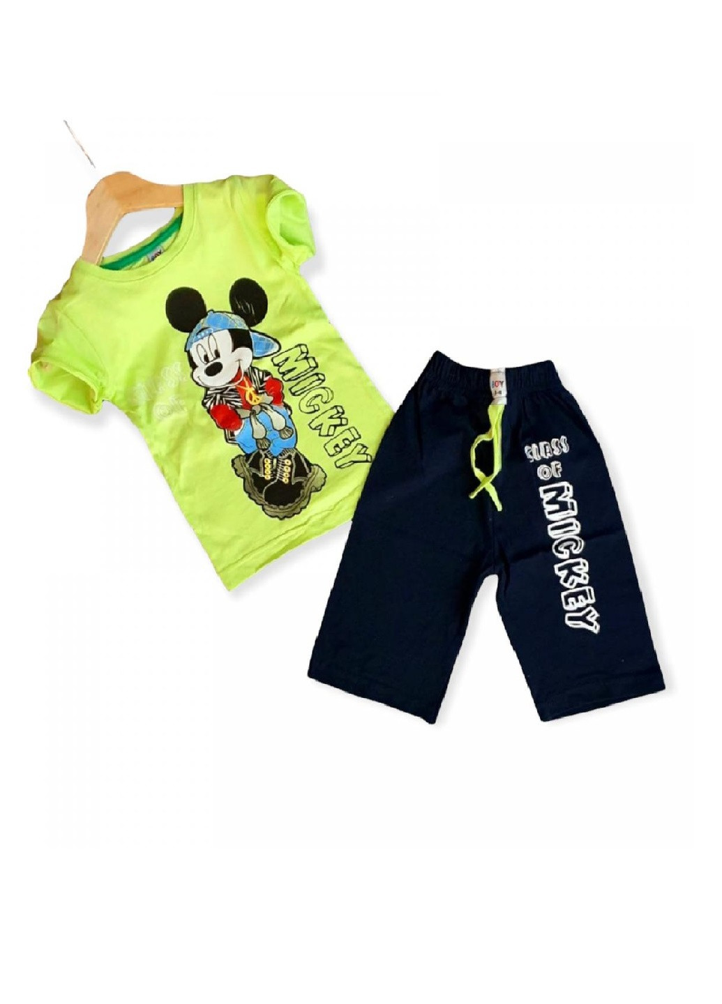 Лаймовый комплект (футболка, шорты) Disney