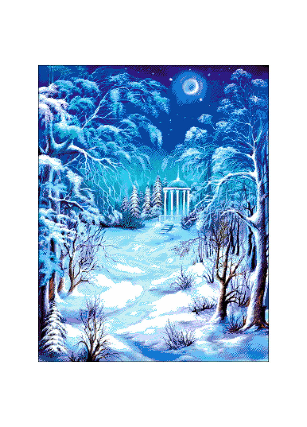 Набор для вышивания бисером Зимний вечер 53х68 см Александра Токарева (252252922)