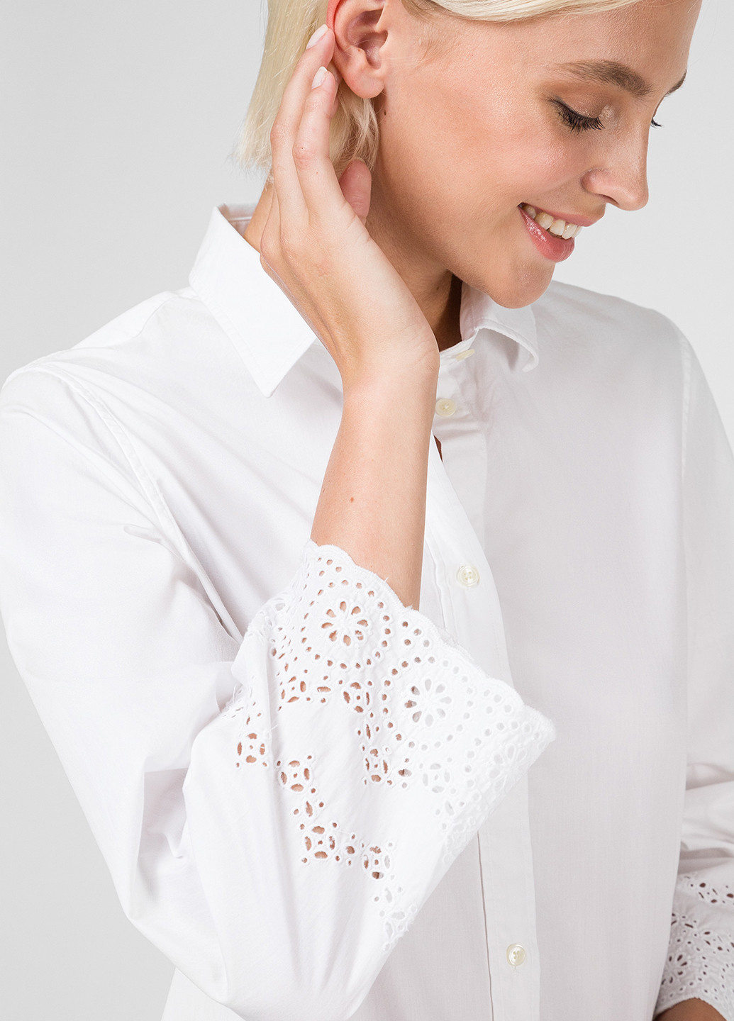 Белая кэжуал рубашка однотонная Gant