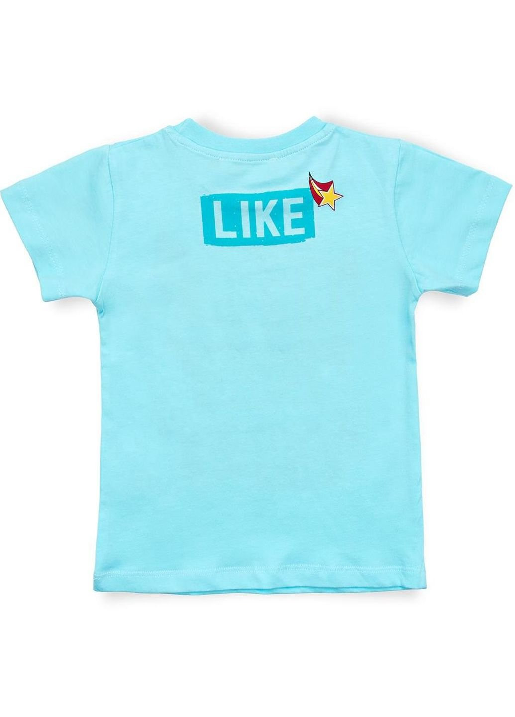 Блакитна демісезонна футболка дитяча зі смайлом (10945-98b-blue) Breeze