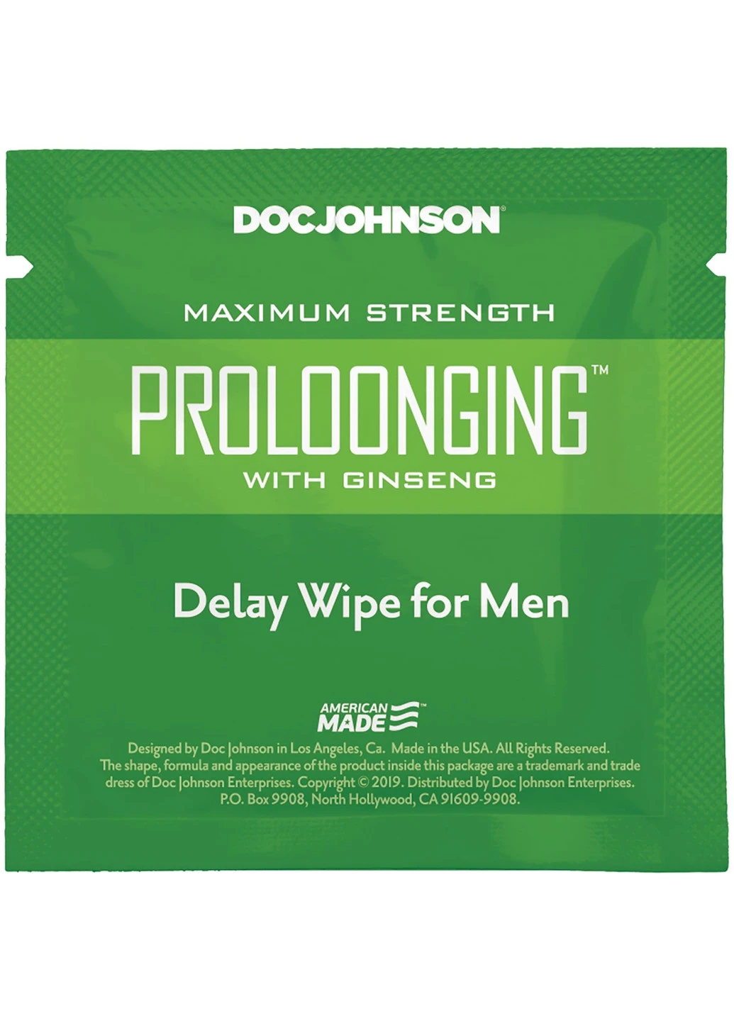 Пролонгуюча серветка Delay Wipe For Men з екстрактом женьшеню Doc Johnson (252156242)
