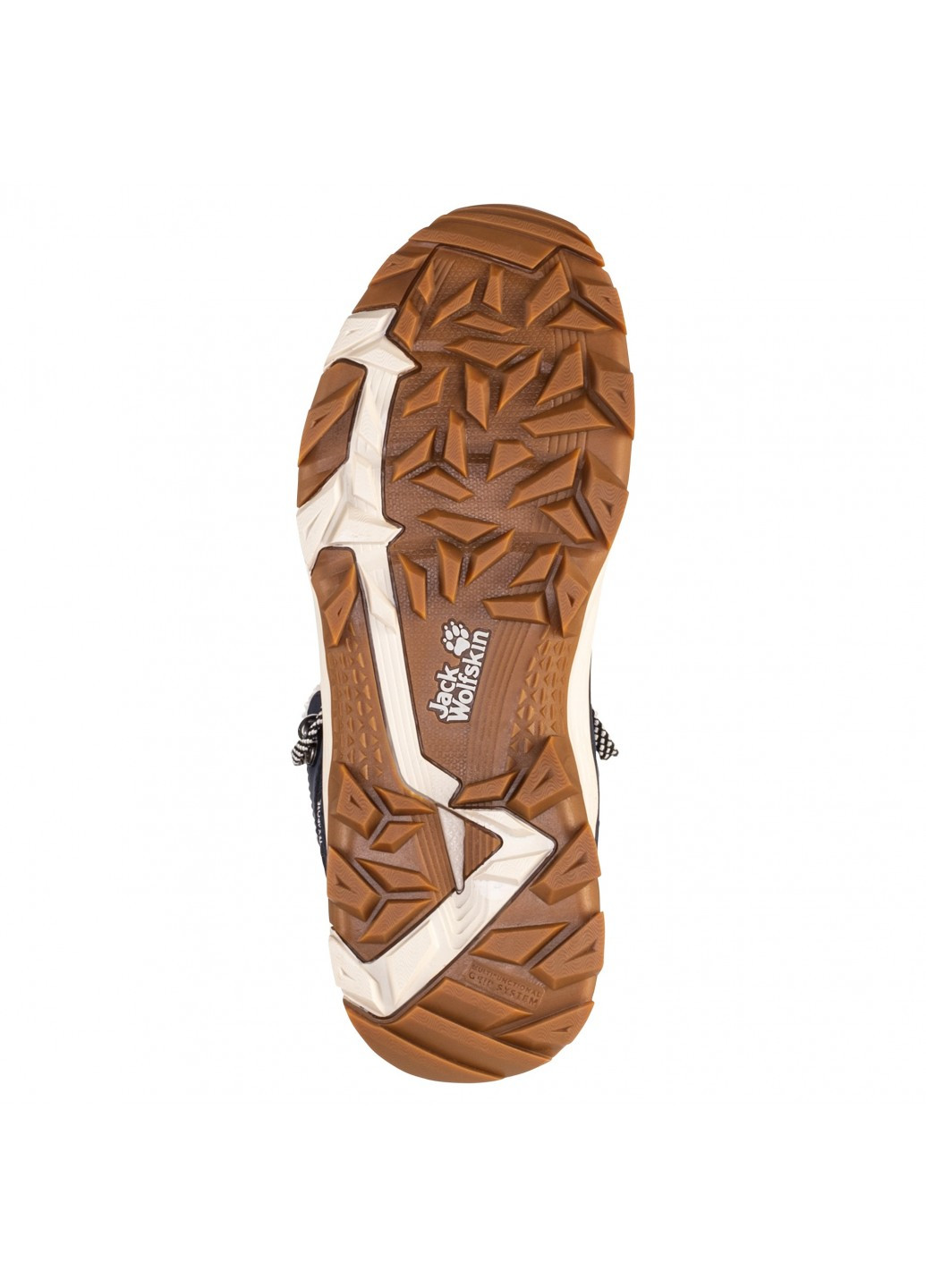 Зимние ботинки хайкеры Jack Wolfskin с тиснением, с белой подошвой, с логотипом из искусственного нубука, тканевые