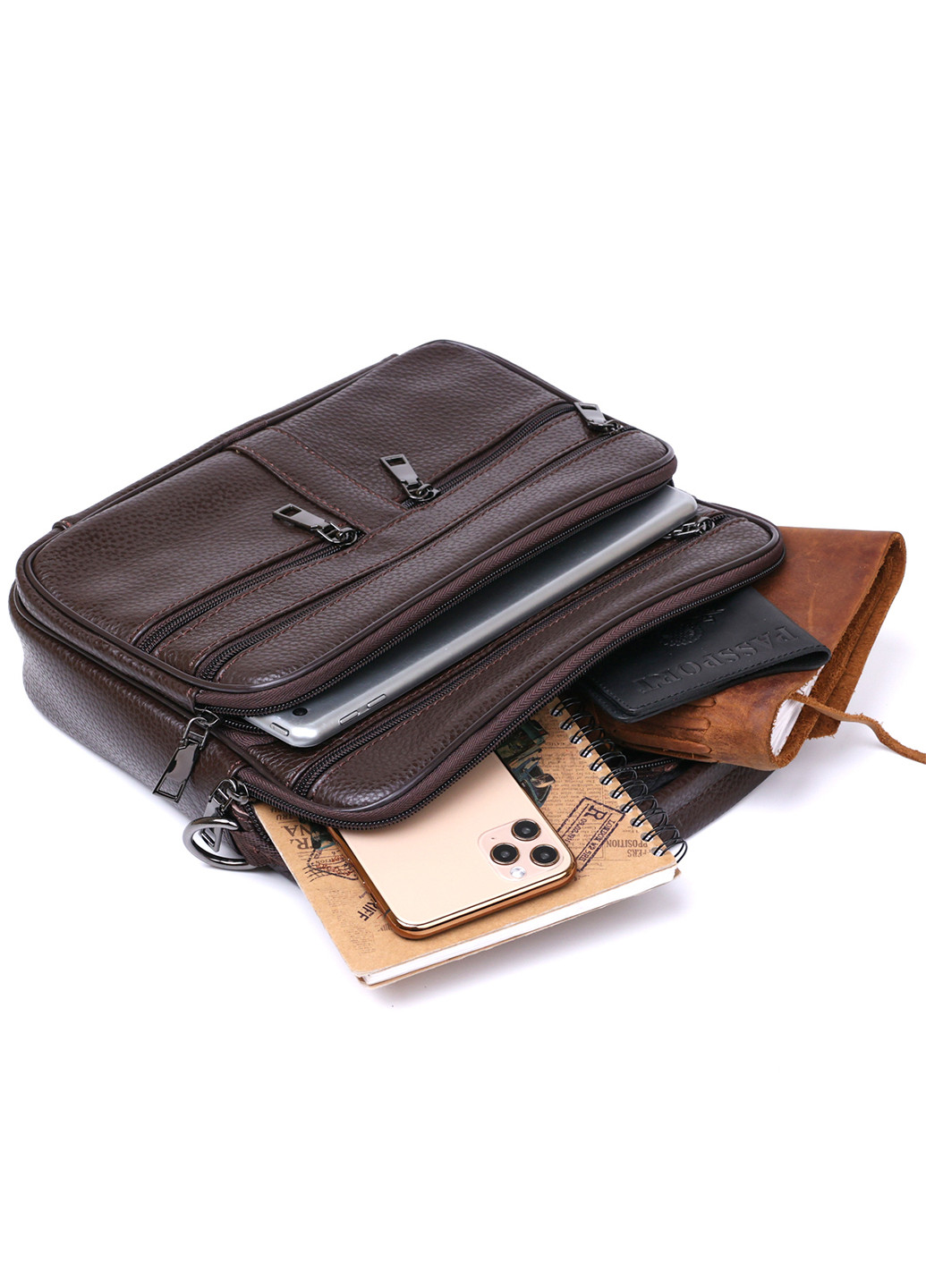 Мужская кожаная сумка 27х22х7 см Vintage (253491339)