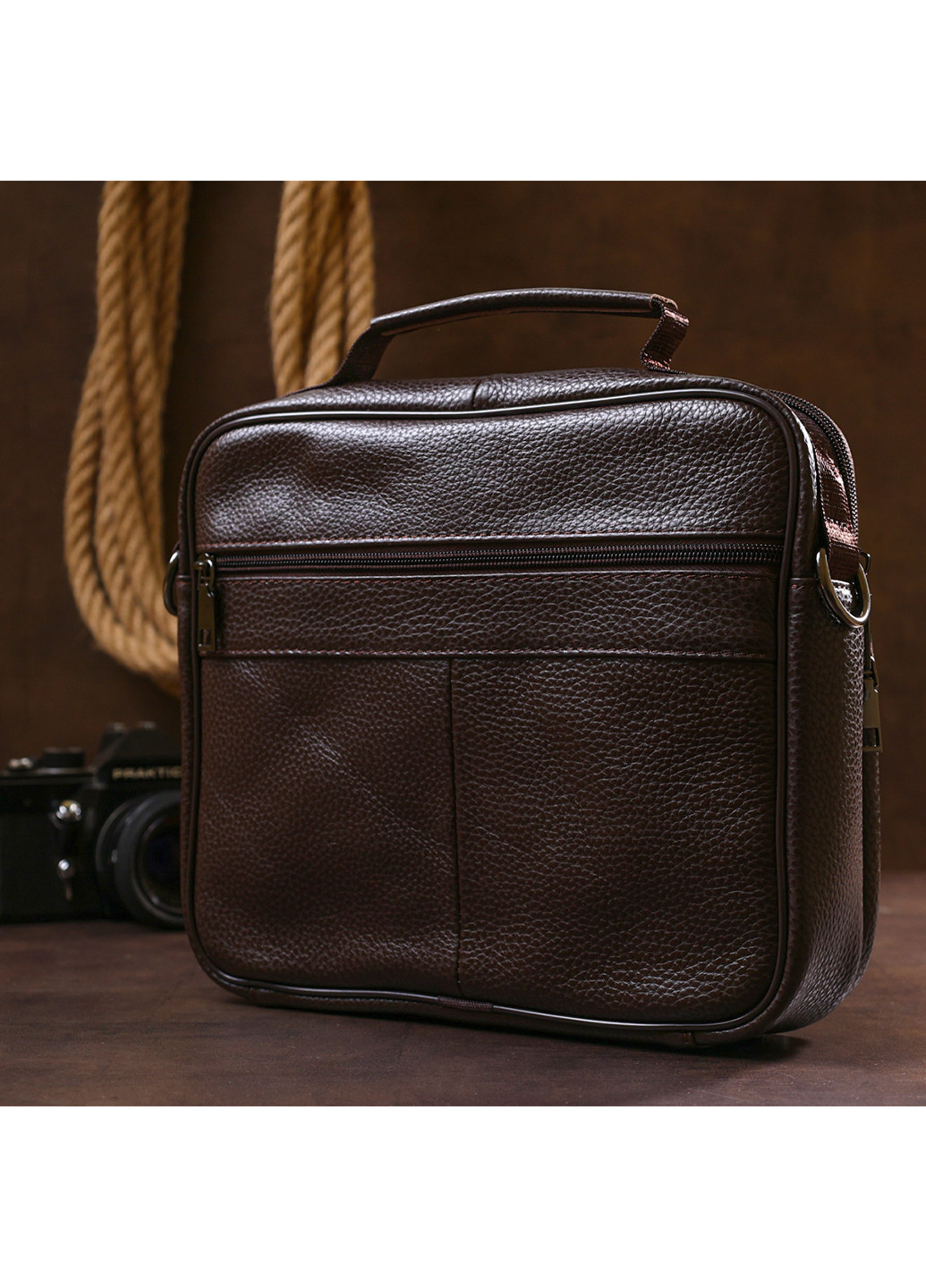 Мужская кожаная сумка 27х22х7 см Vintage (253491339)