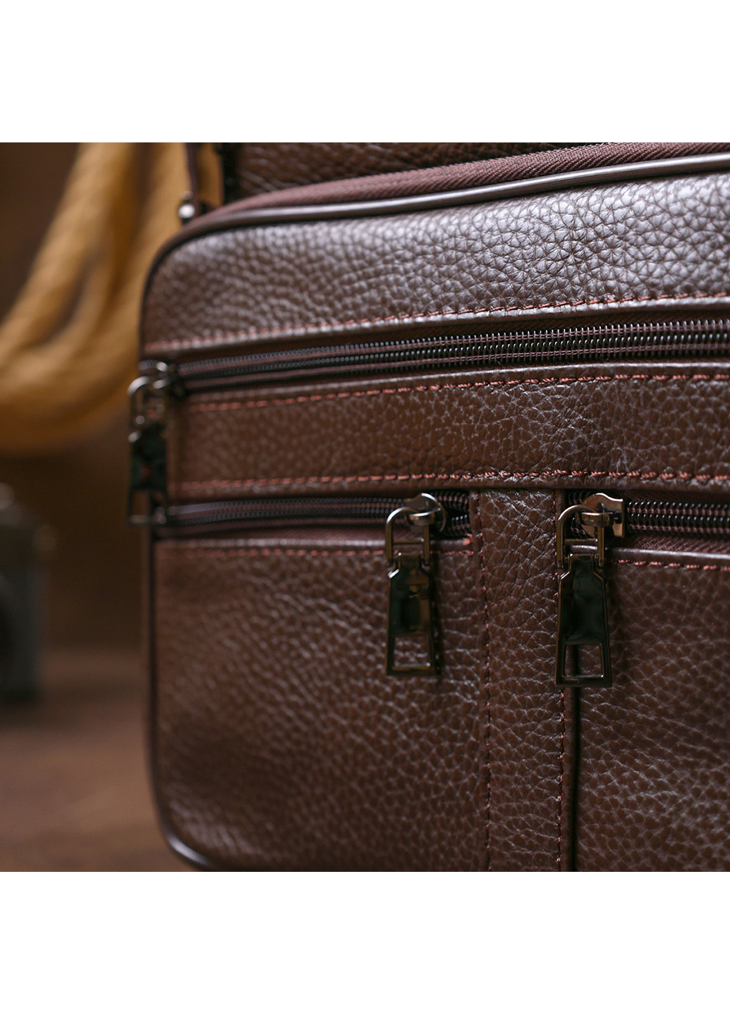 Мужская кожаная сумка 27х22х7 см Vintage (253491339)