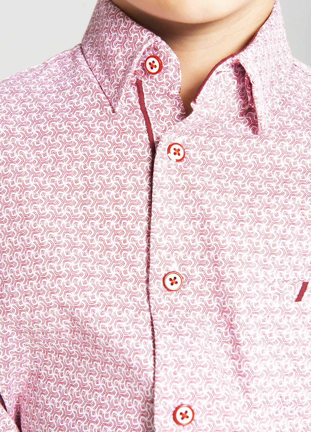 Розовая кэжуал рубашка с абстрактным узором Redpolo
