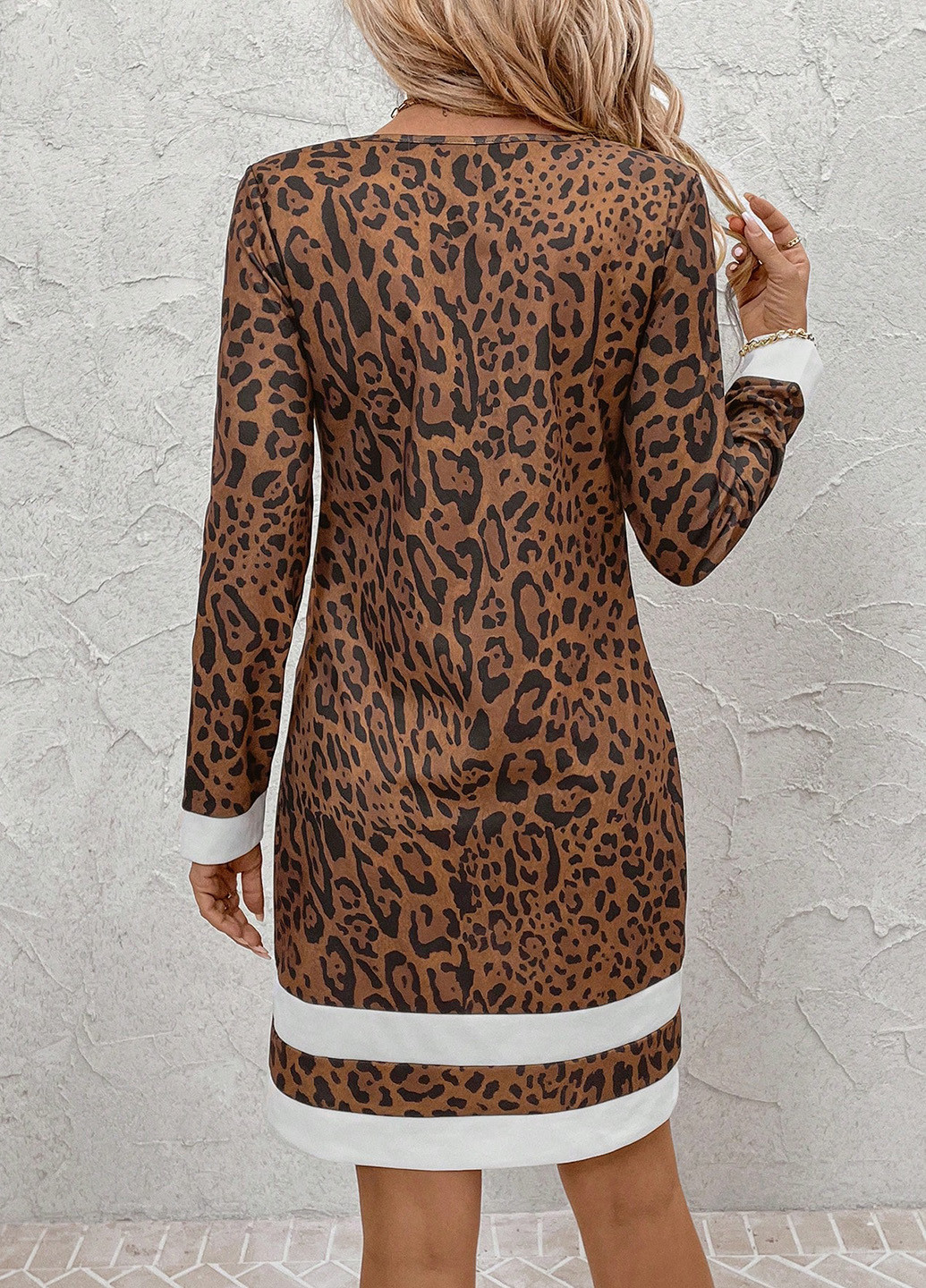 Коричнева кежуал сукня SHEIN леопардовий