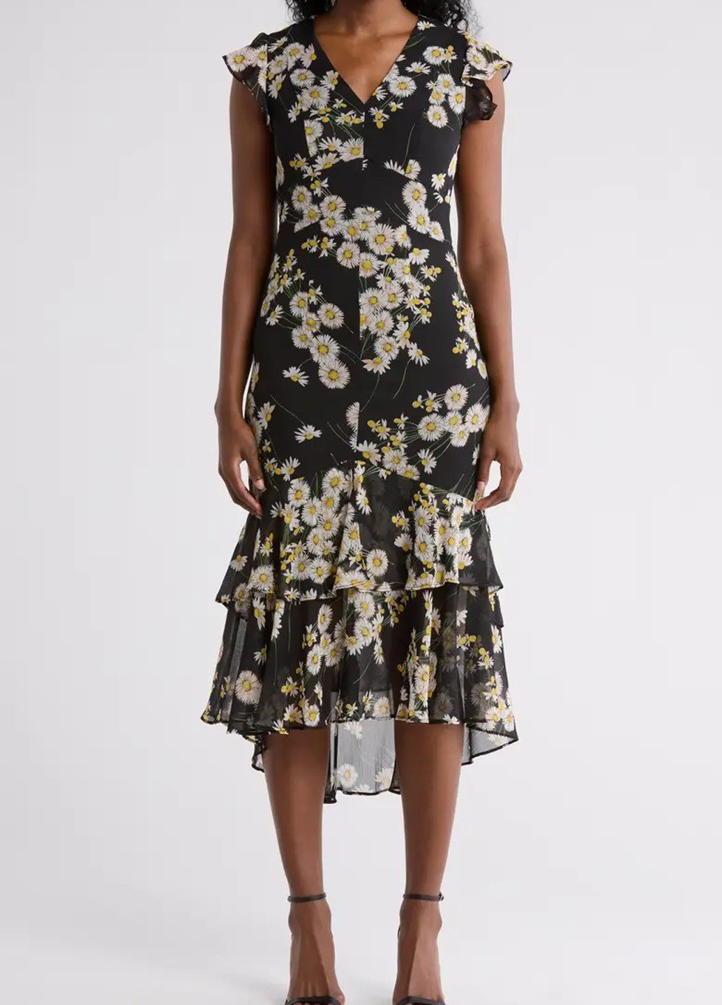 Черное кэжуал платье Tommy Hilfiger с цветочным принтом