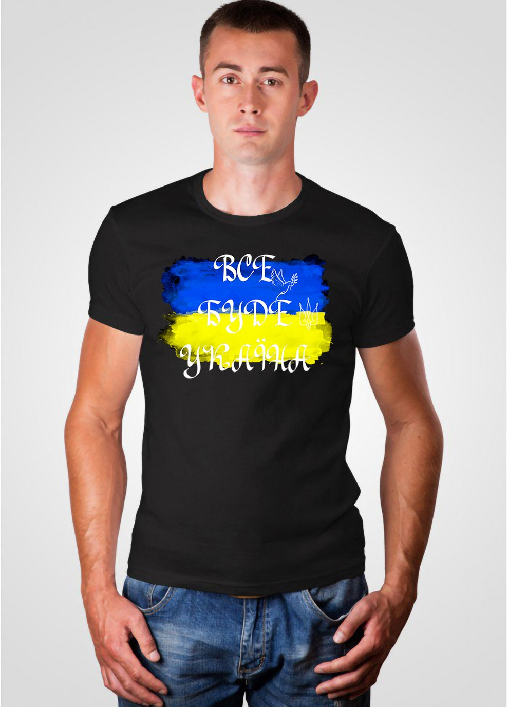 Черная мужская футболка 19м319-17-рч с патриотическим принтом с коротким рукавом Malta