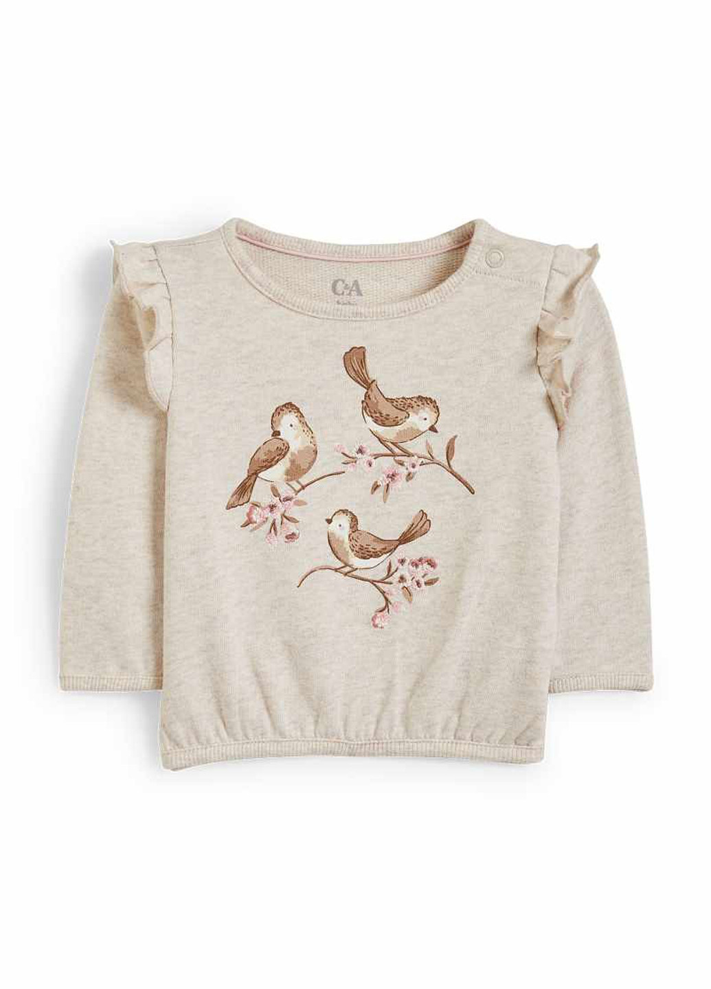 C&A свитшот анималистичный кремовый кэжуал трикотаж, хлопок