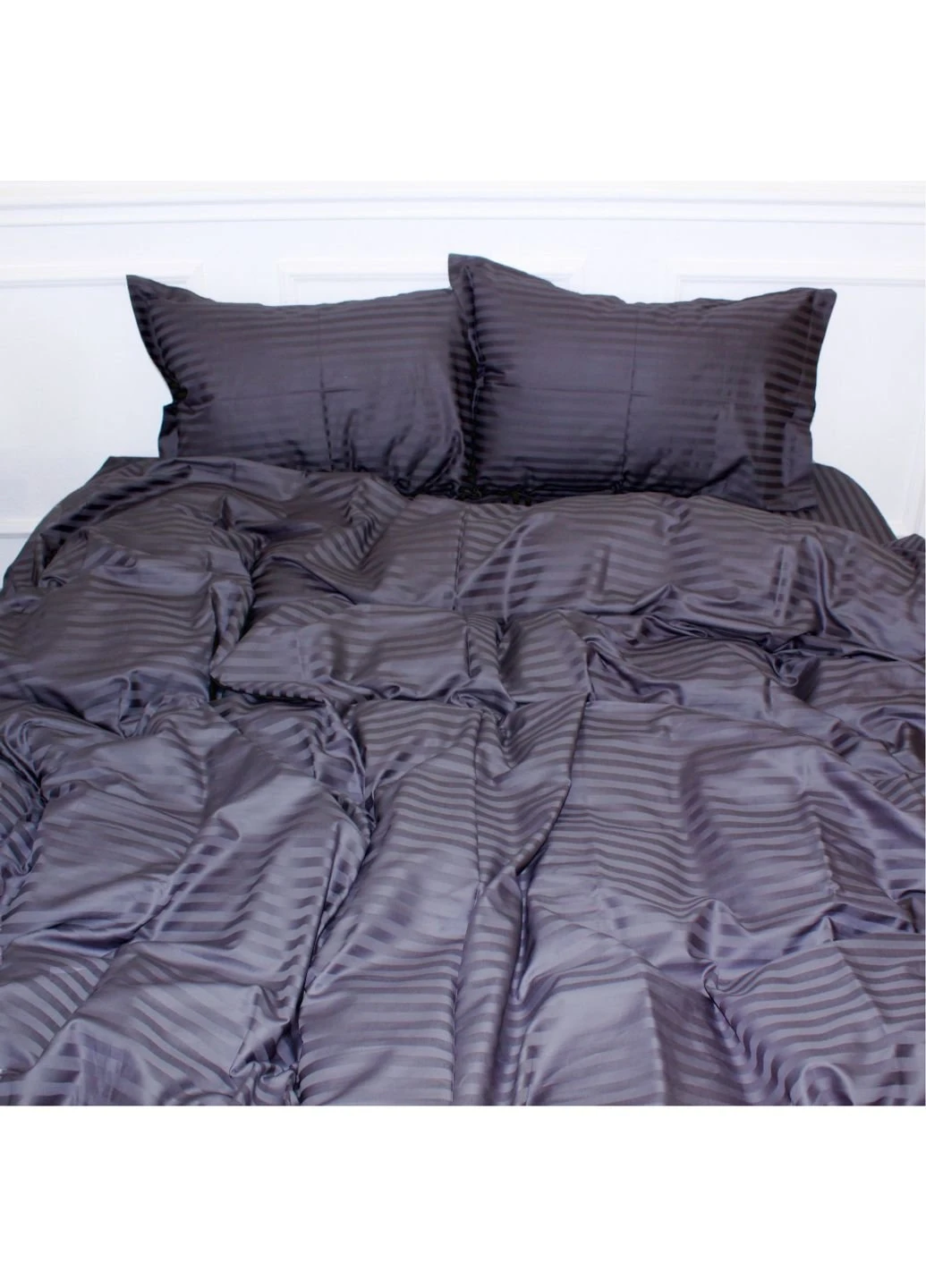 Постільна білизна Satin Stripe 30-0012 Dark Gray 2х143х210 (2200005252000) Mirson (254010934)