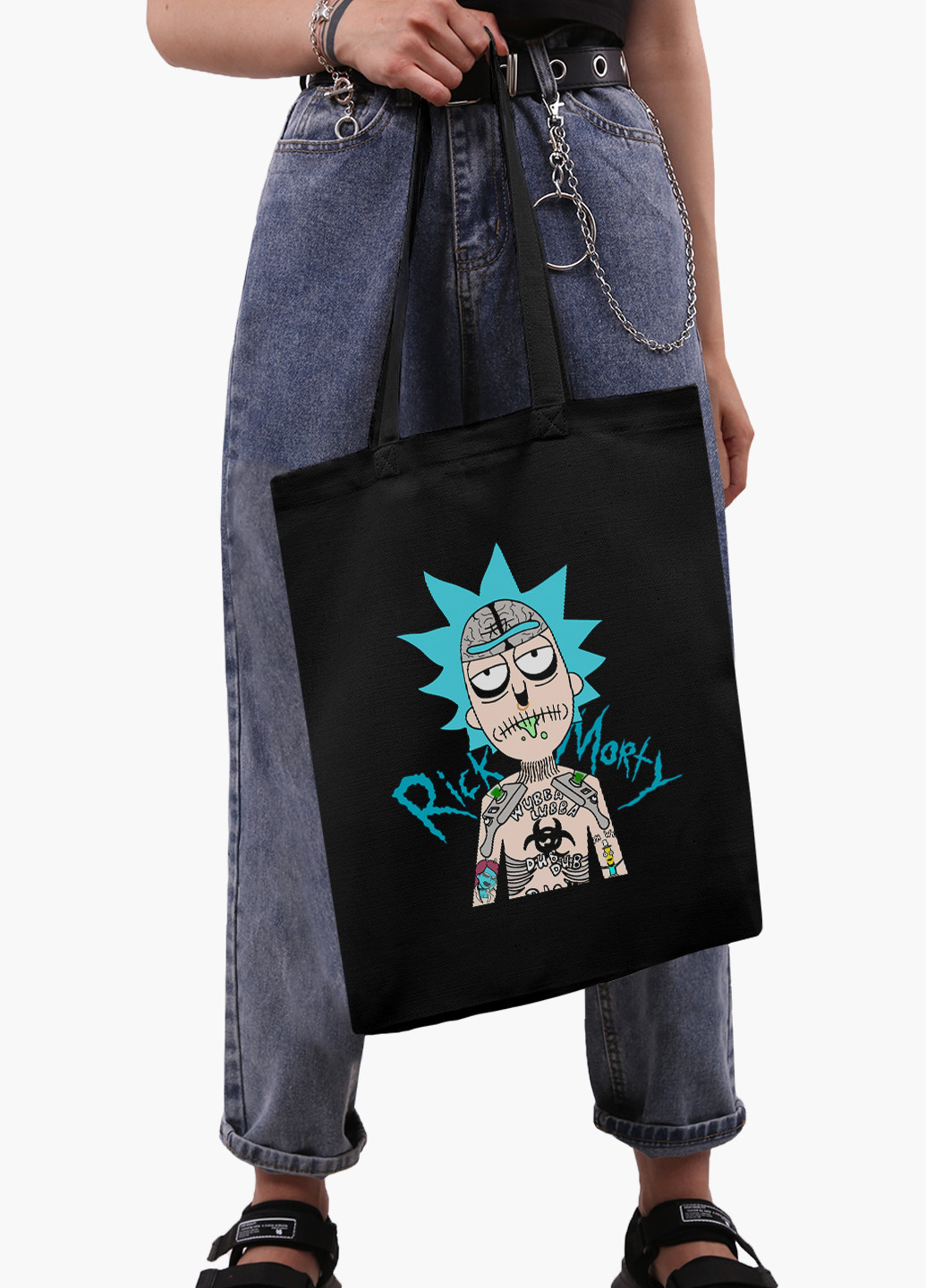 Эко сумка шоппер Морти Смит Рик и Морти (Morty Smith Rick and Morty) на молнии (9227-2930-BKZ) MobiPrint (236265476)