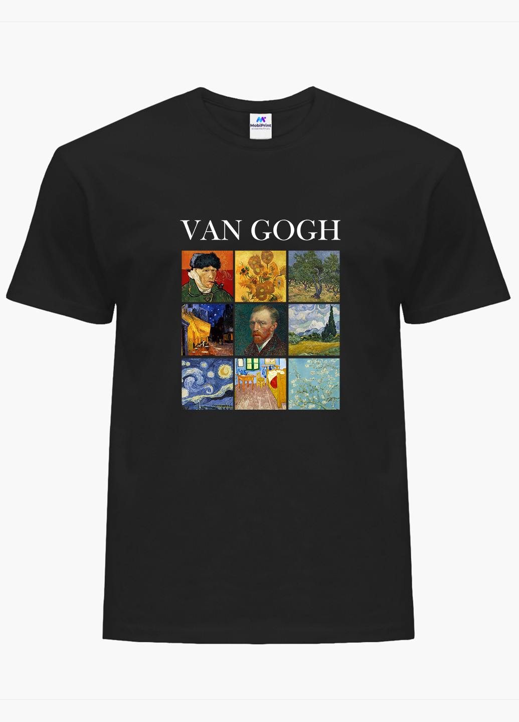 Чорна демісезон футболка жіноча вінсент ван гог картини (vincent van gogh) (8976-2960) xxl MobiPrint
