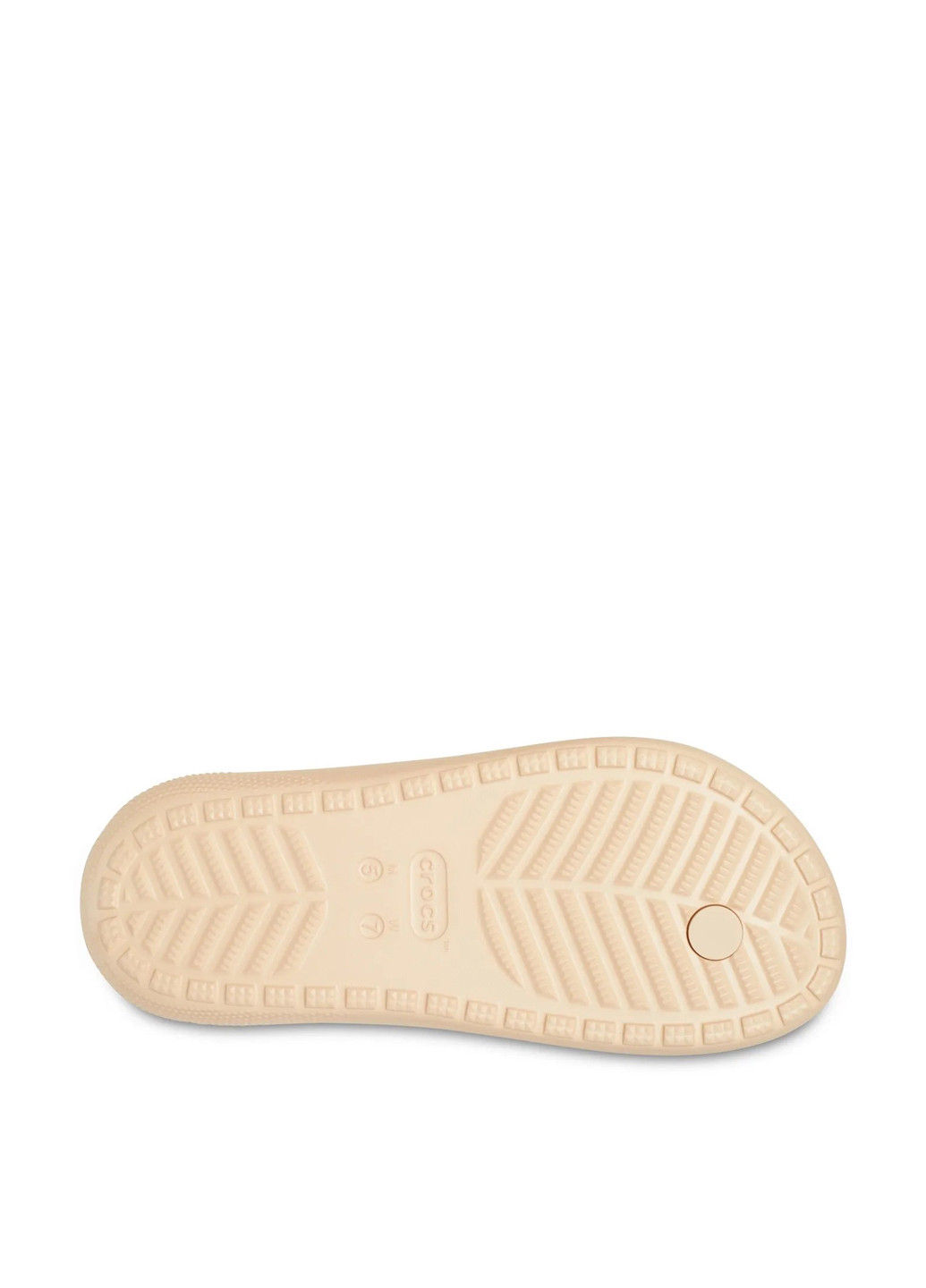 Бежевые пляжные, кэжуал вьетнамки Crocs с логотипом, с перфорацией