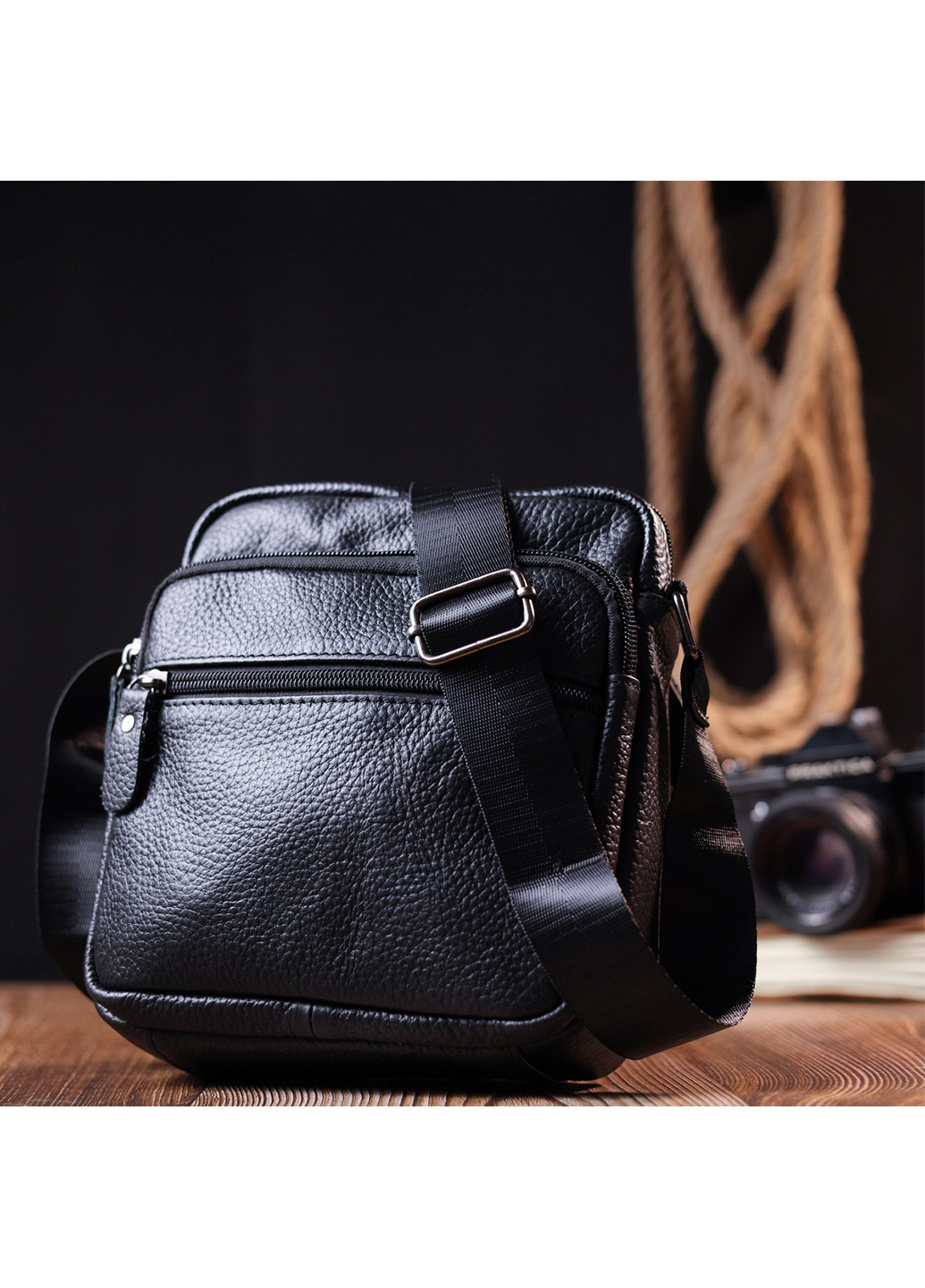 Мужская кожаная сумка 18х19х6 см Vintage (255710685)