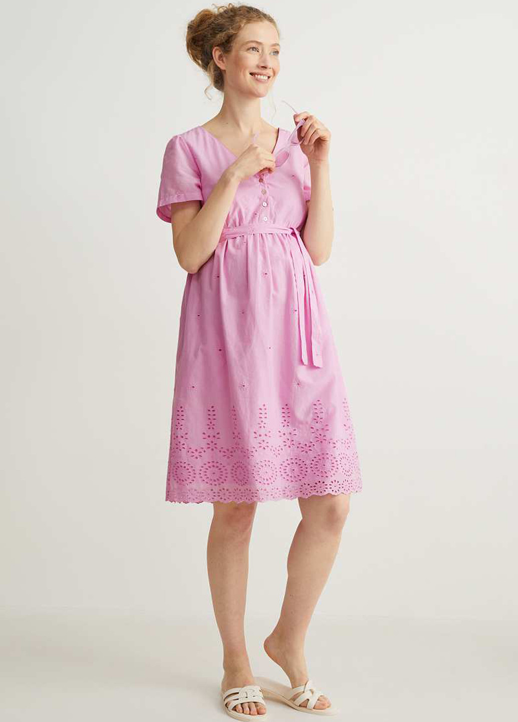 Світло-фіолетова кежуал сукня для вагітних а-силует C&A однотонна